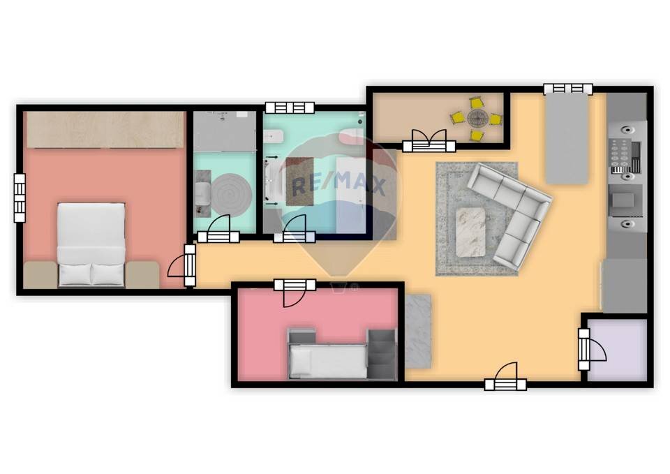 Pianta 2D - Three-room apartment Via Giusti
 
8, Bollate - floor plans 1
