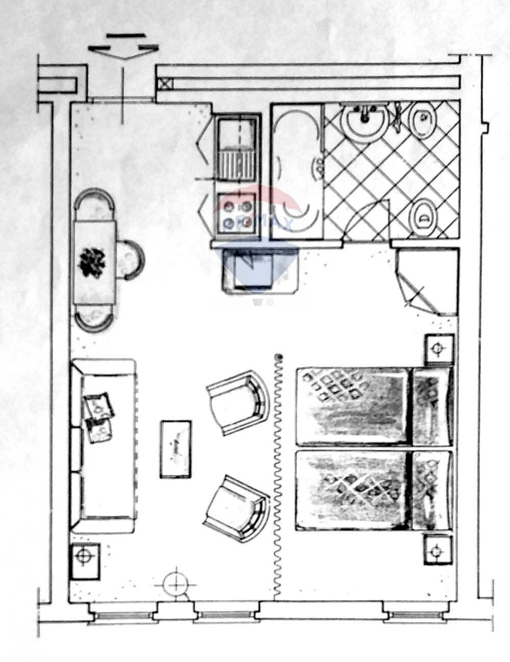 Pianta 2D - Two-room apartment Campiello Santa Maria Zobenigo, 2462, Venezia - floor plans 1