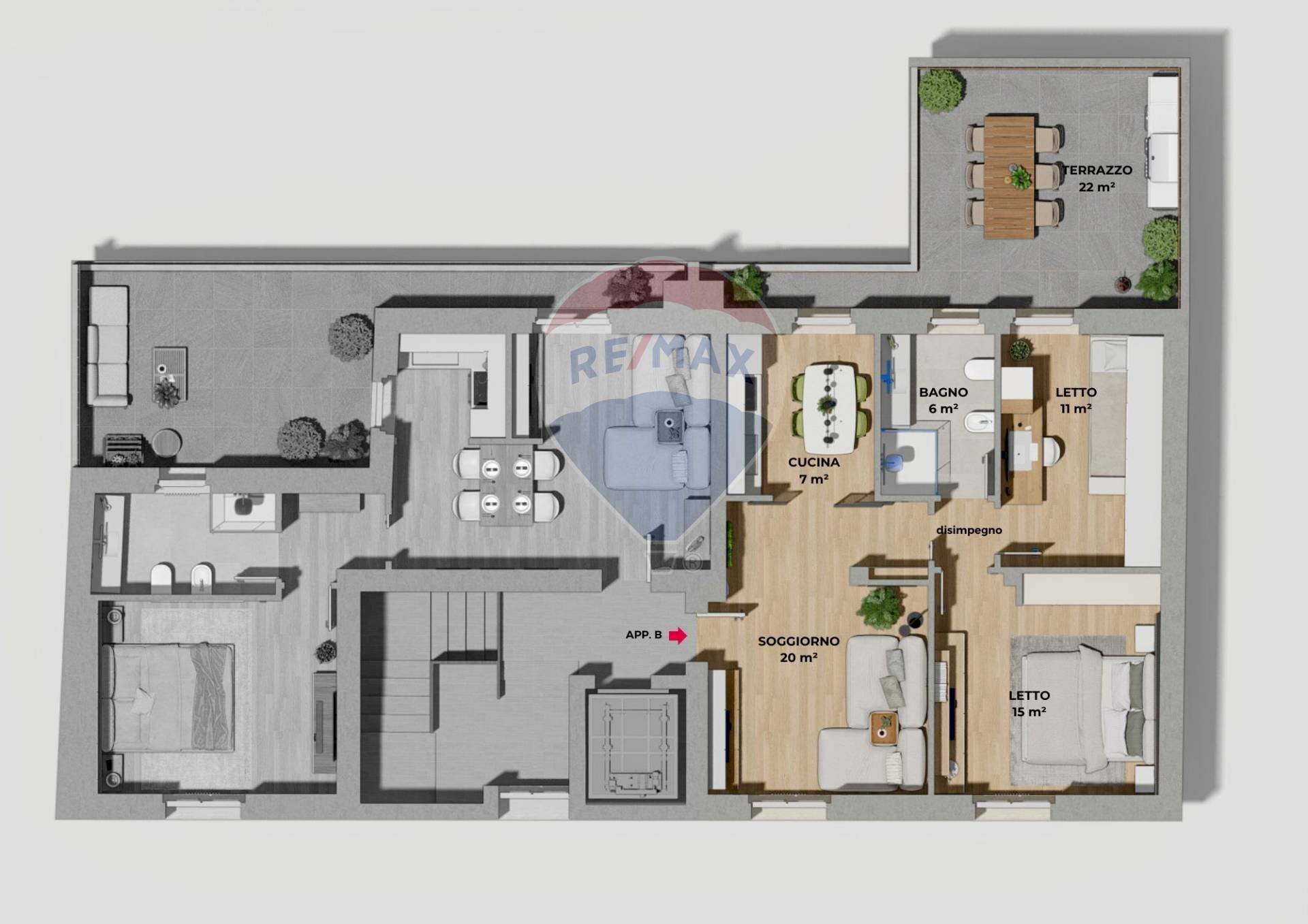 Pianta 2D - Trilocale Via Torino
 
25, Legnano - planimetria 1