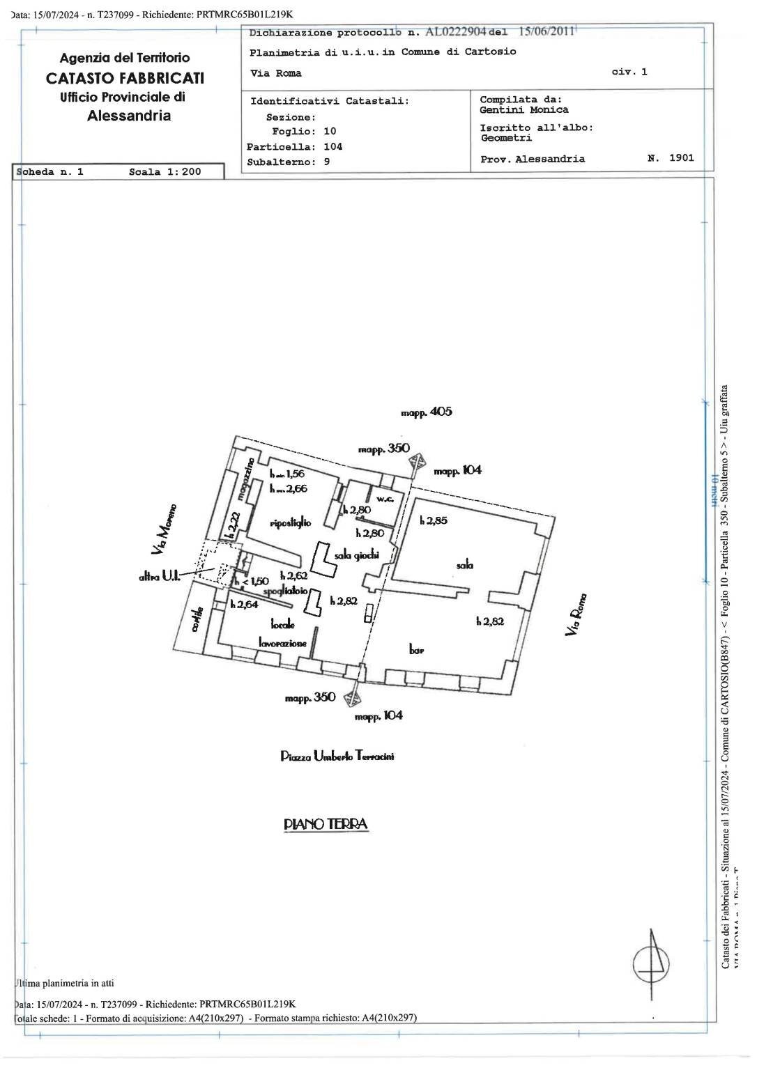 Casa indipendente via Moreno, Cartosio - planimetria 1