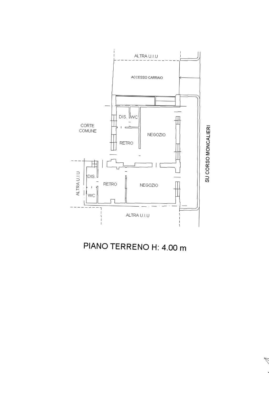 Negozio corso Moncalieri, 256, Torino - planimetria 1