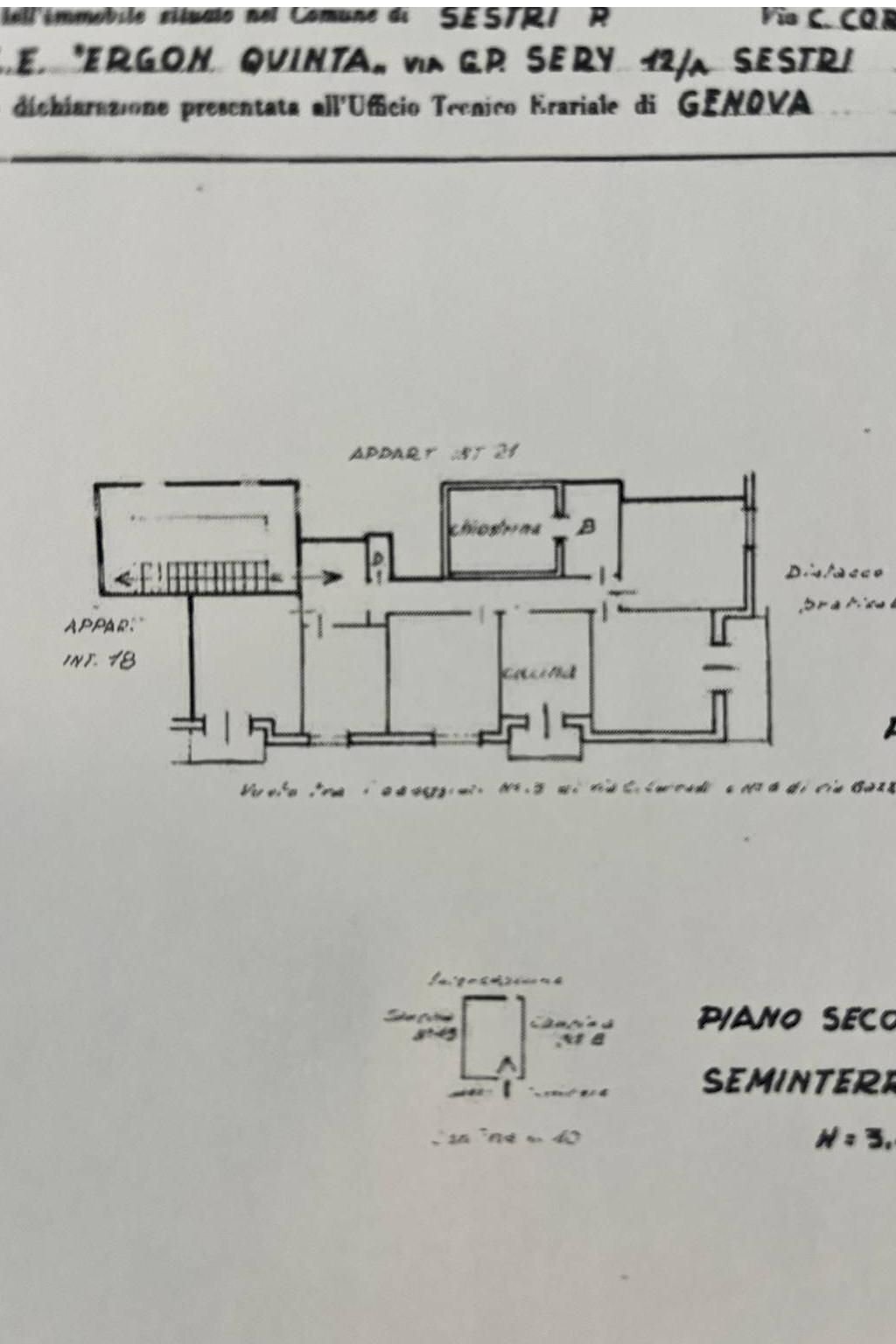 Apartment via Casimiro Corradi, 13, Genova (neighborhood Sestri Ponente) - floor plans 1