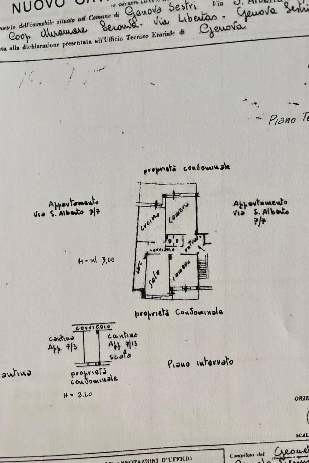 Three-room apartment via Sant'Alberto, 7, Genova (neighborhood Sestri Ponente) - floor plans 1