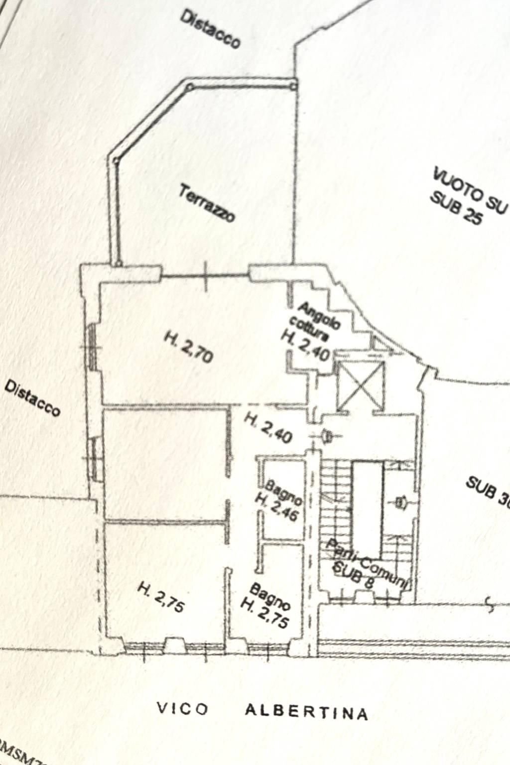 Three-room apartment vico Albertina, 6, Genova (neighborhood Sestri Ponente) - floor plans 1