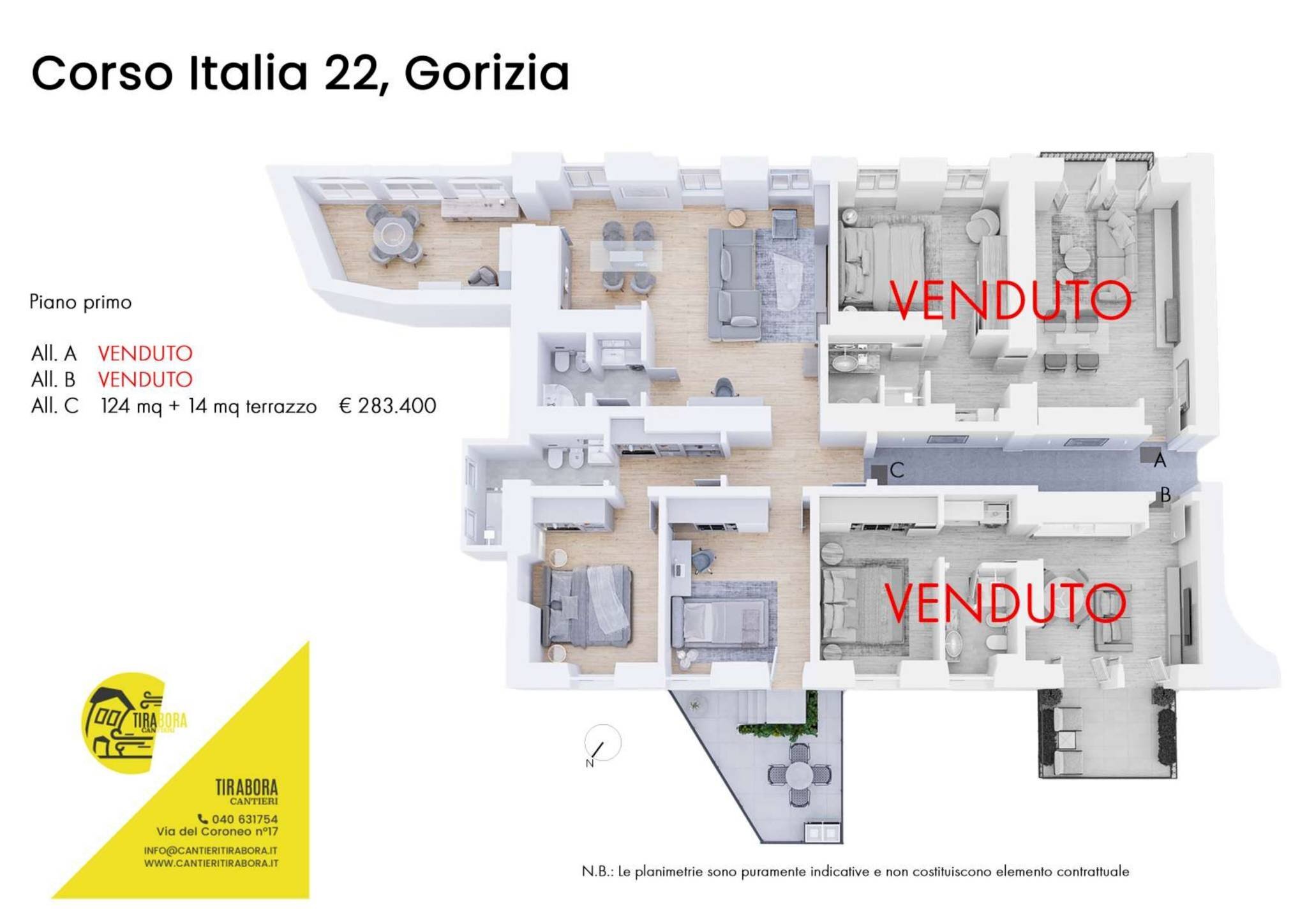 Quadrilocale corso Italia, 22, Gorizia - planimetria 1