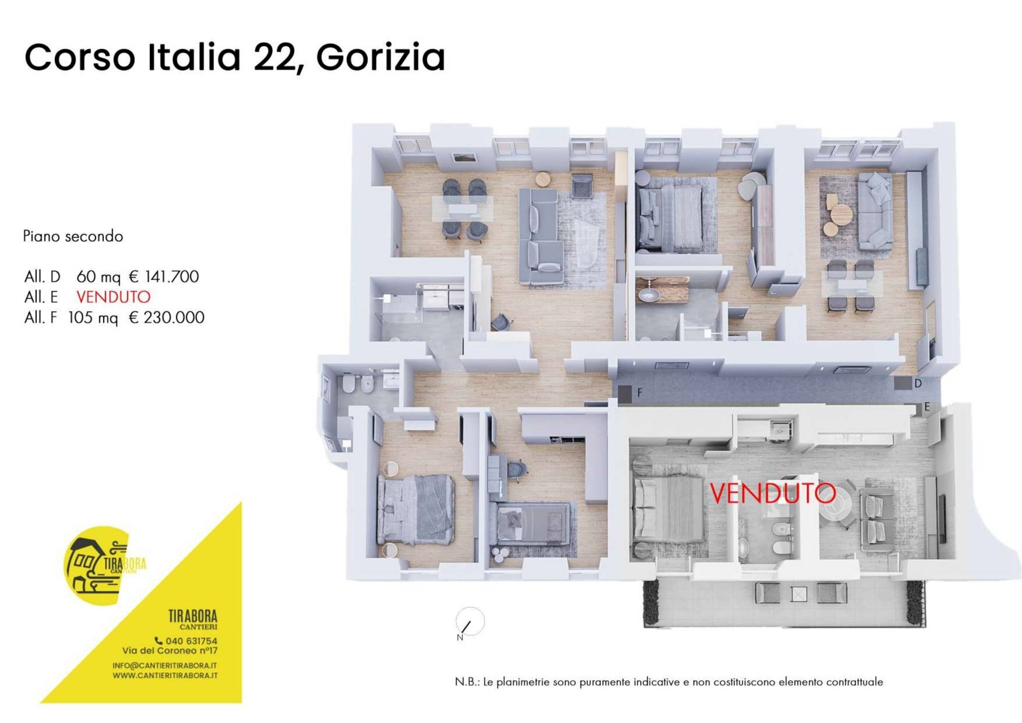 Bilocale corso Italia, 22, Gorizia - planimetria 1