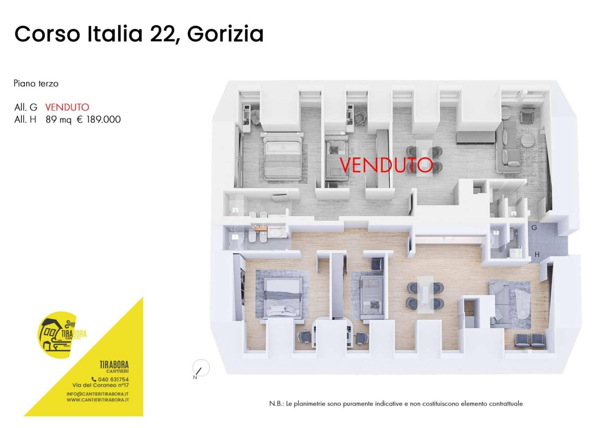 Attico corso Italia, 22, Gorizia - planimetria 1