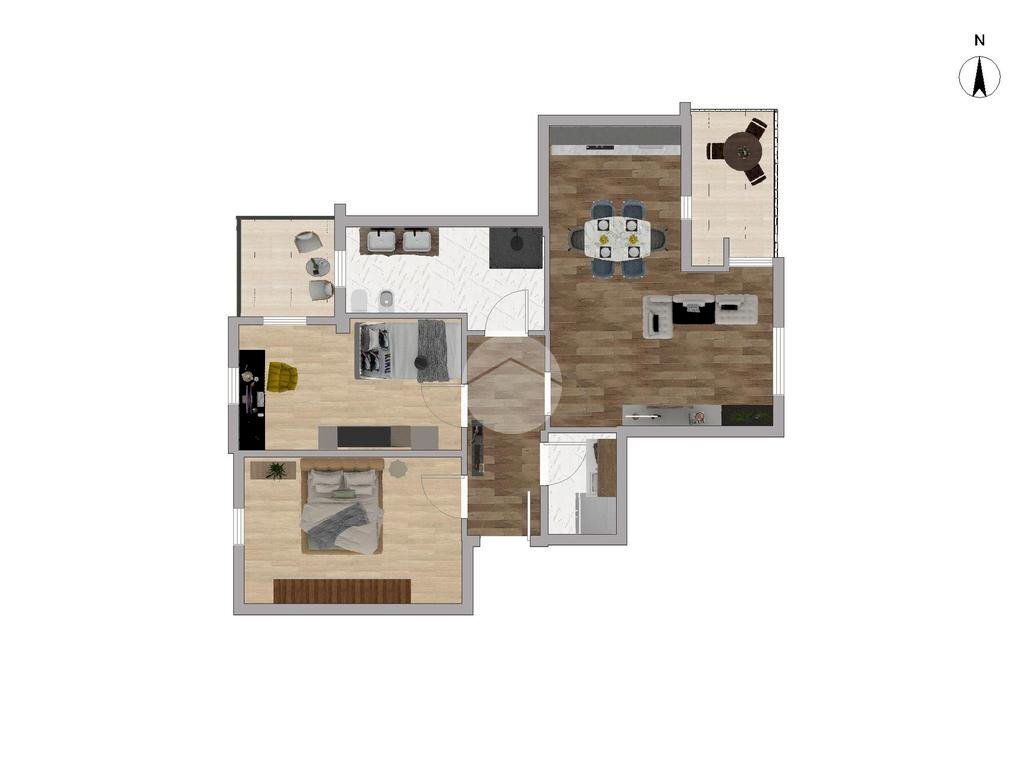 Trilocale Via G. Spadolini, Nichelino - planimetria 1