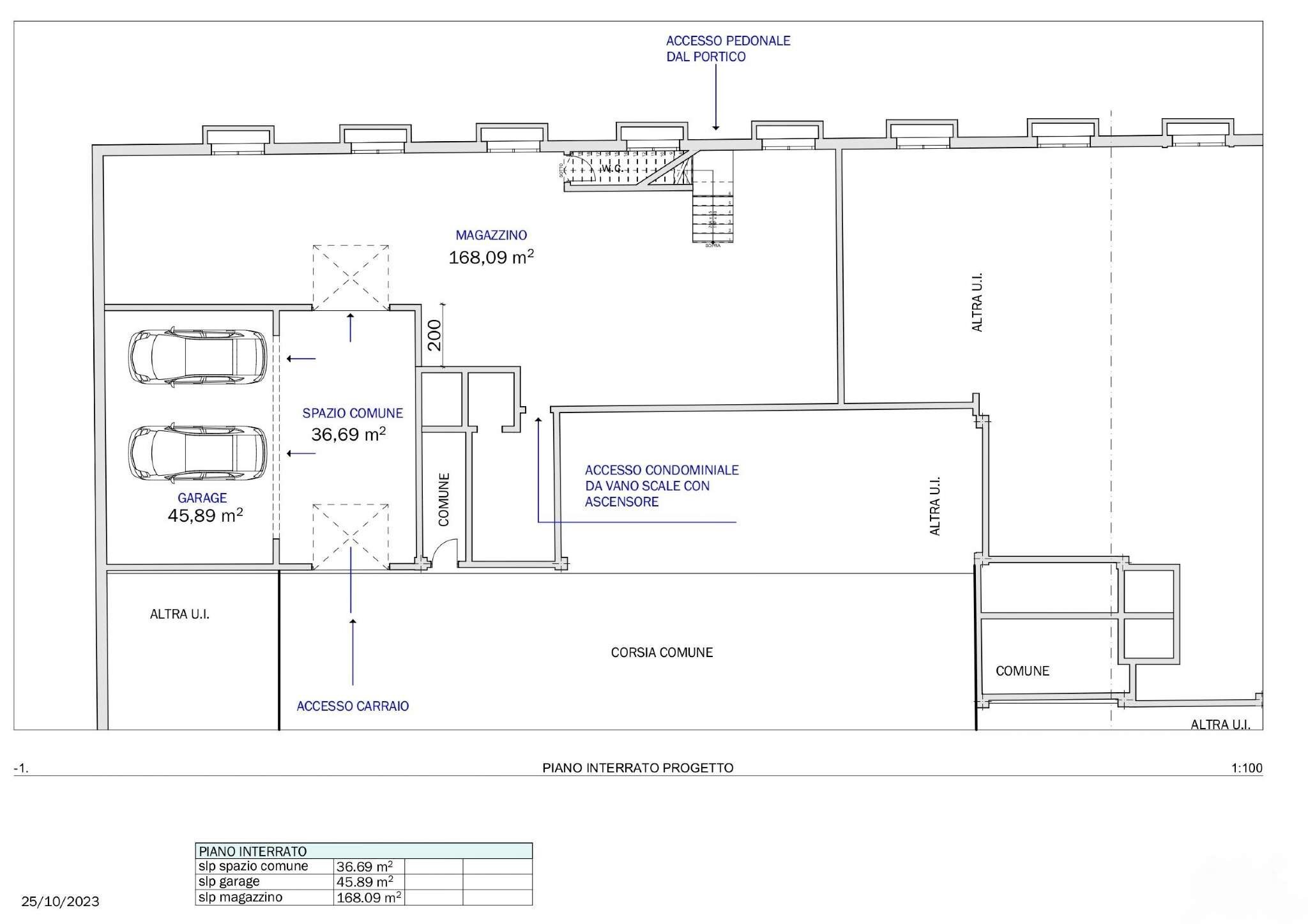 PIANO INTERRATO - Magazzino Brescia - planimetria 1