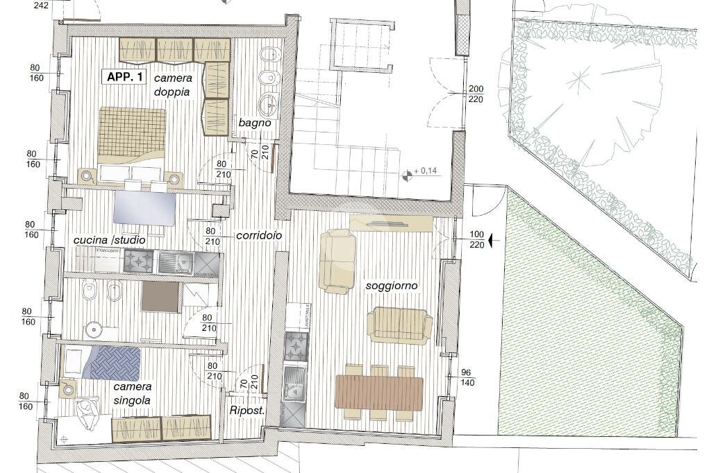 Quadrilocale via matteotti, Peschiera Borromeo - planimetria 1