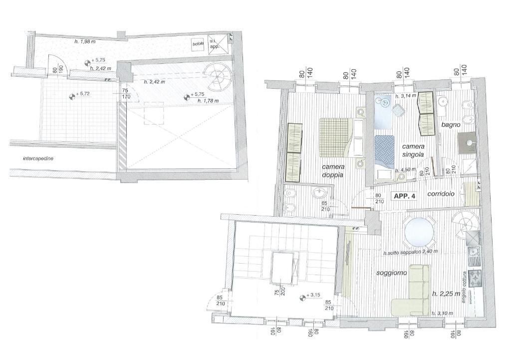 Three-room apartment via matteotti, Peschiera Borromeo - floor plans 1