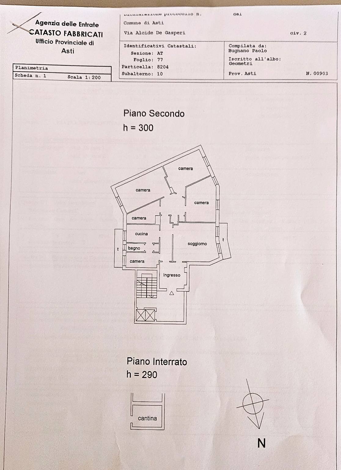 Appartamento via Alcide De Gasperi, Asti - planimetria 1