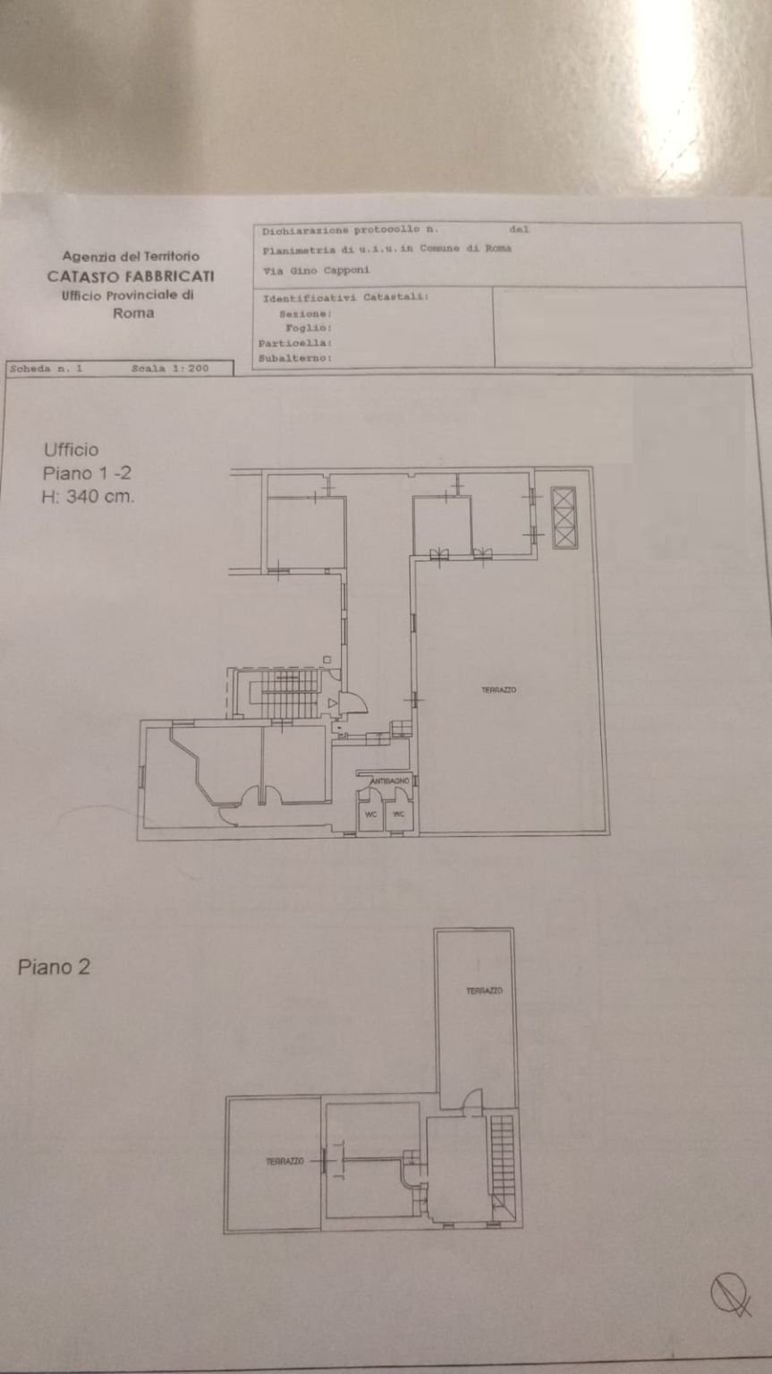 Ufficio via Gino Capponi, 19, Roma - planimetria 1