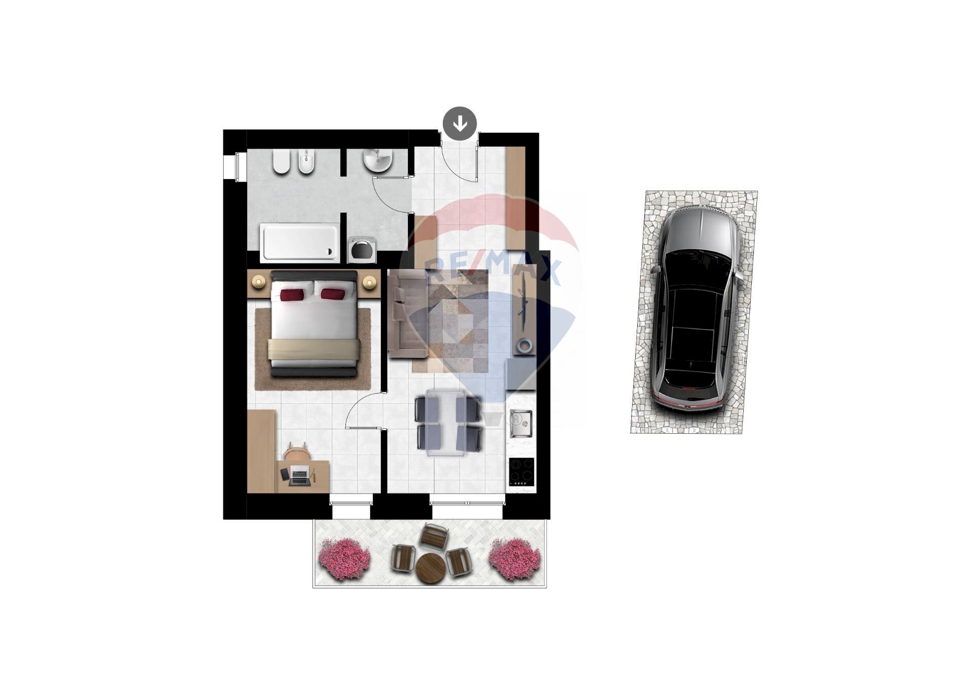 Pianta 2D - Bilocale GENERALE ARDOINO
 
205, Diano Marina - foto 2