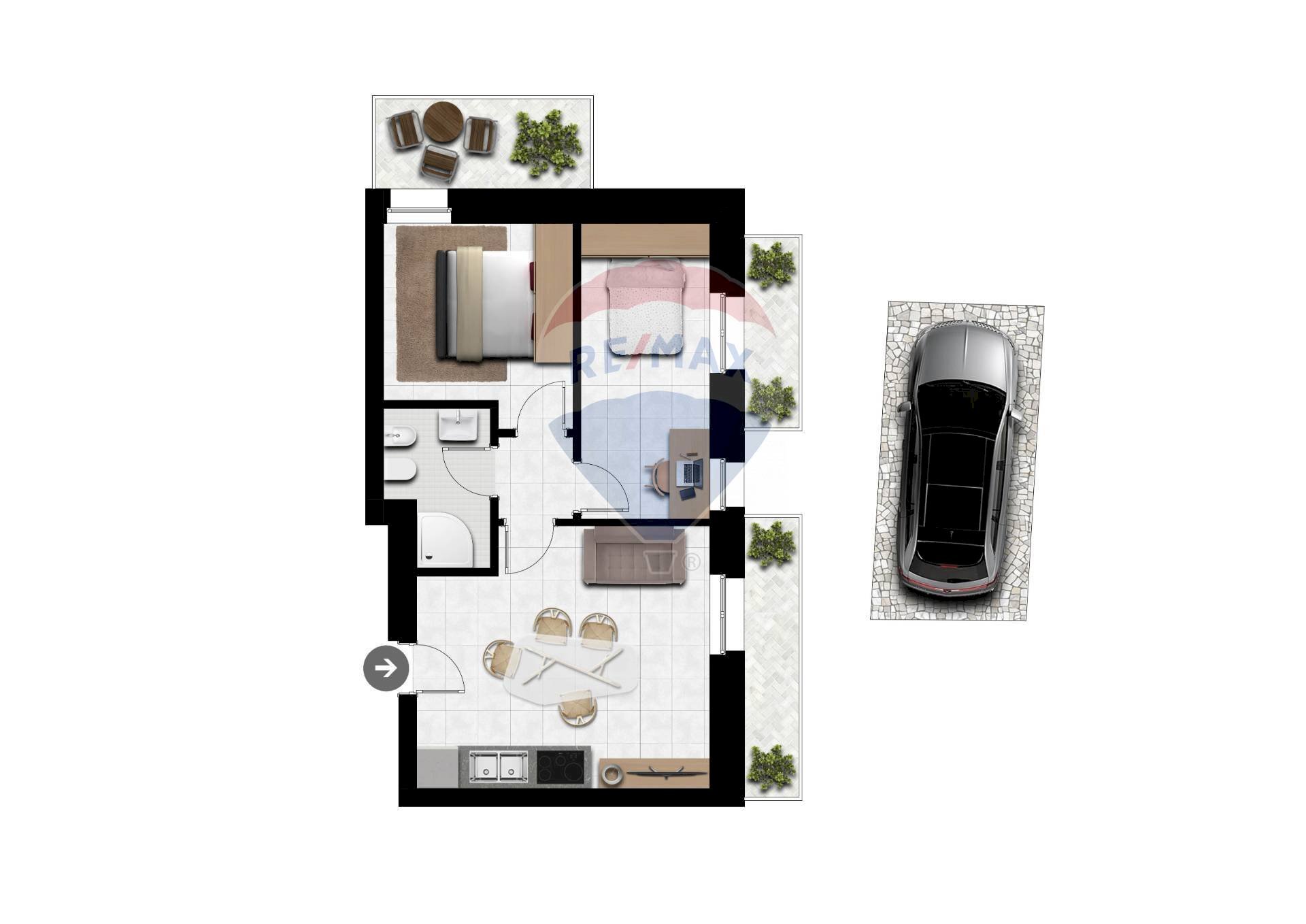 Pianta 2D - Trilocale GENERALE ARDOINO
 
205, Diano Marina - foto 2