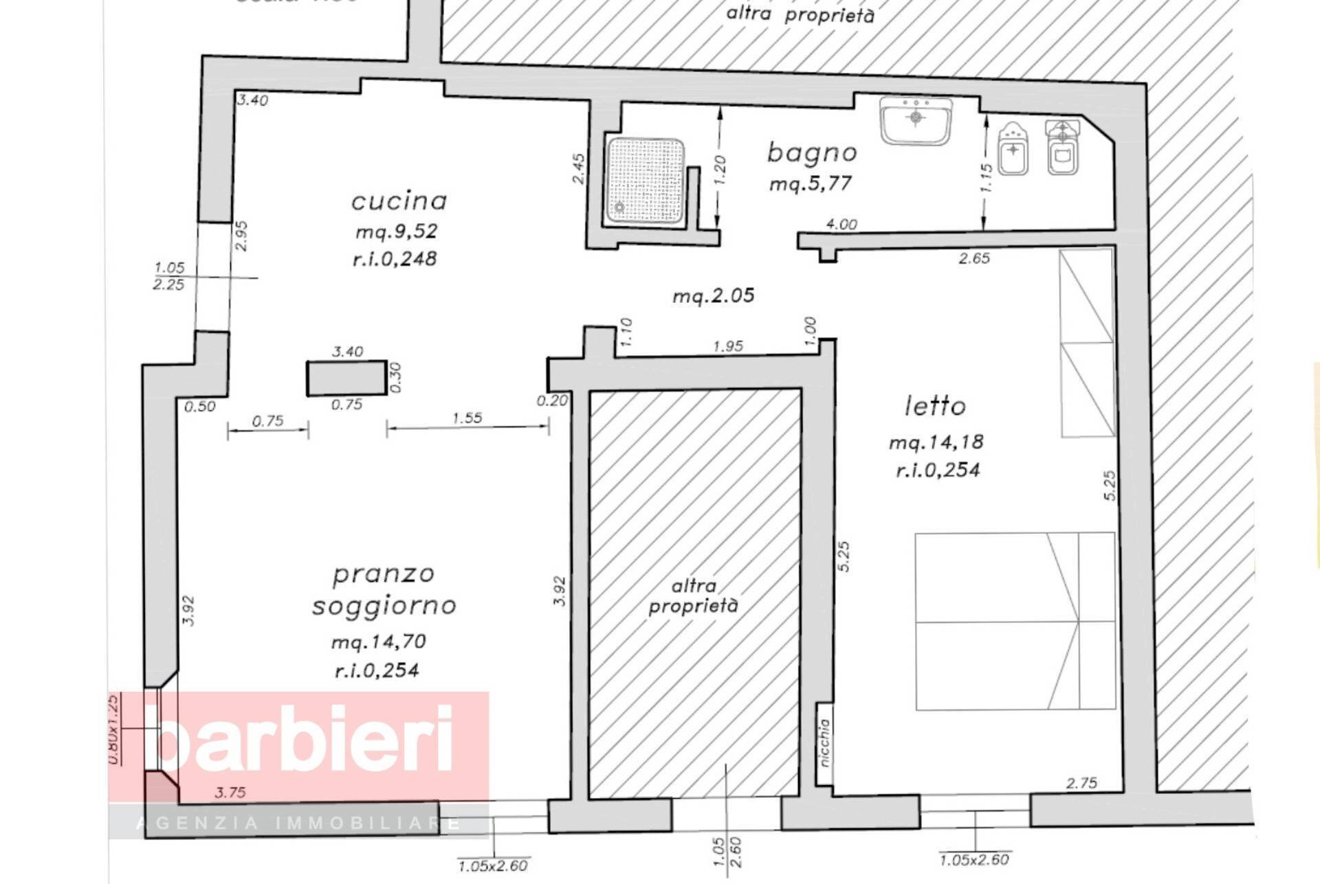 Foto 4 - Bilocale Via Girolamo Zattoni
 
45, Ravenna - planimetria 1