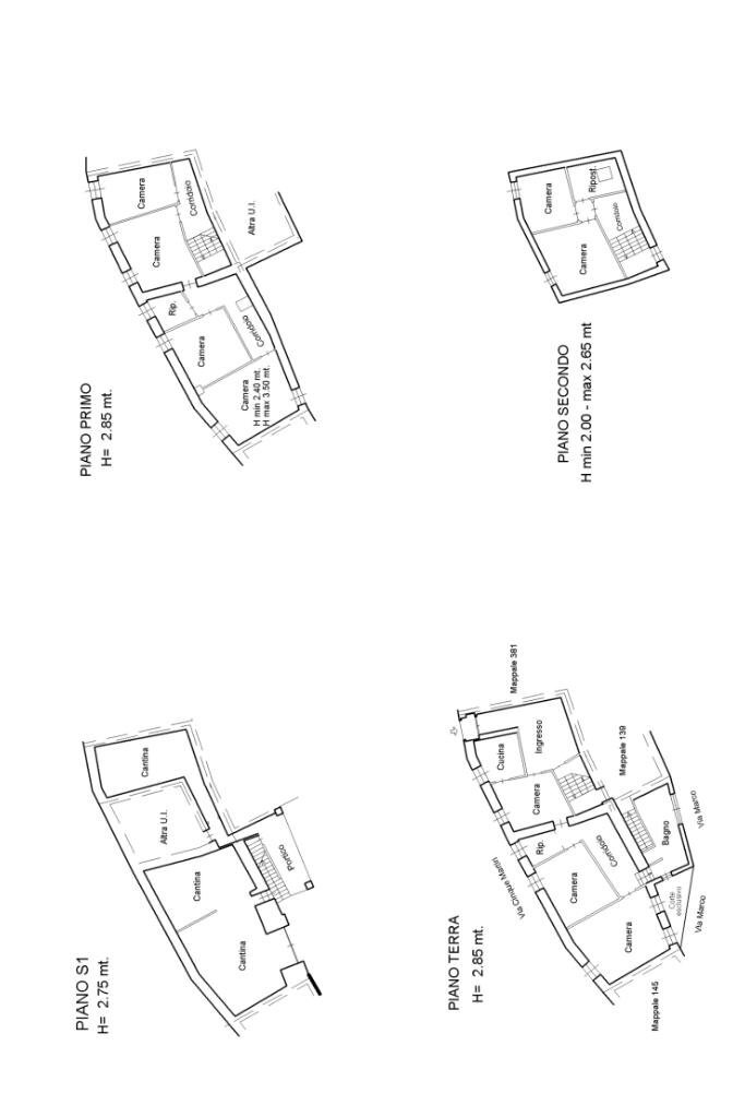 Independent house Via Cinque Martiri, Paderna - floor plans 1