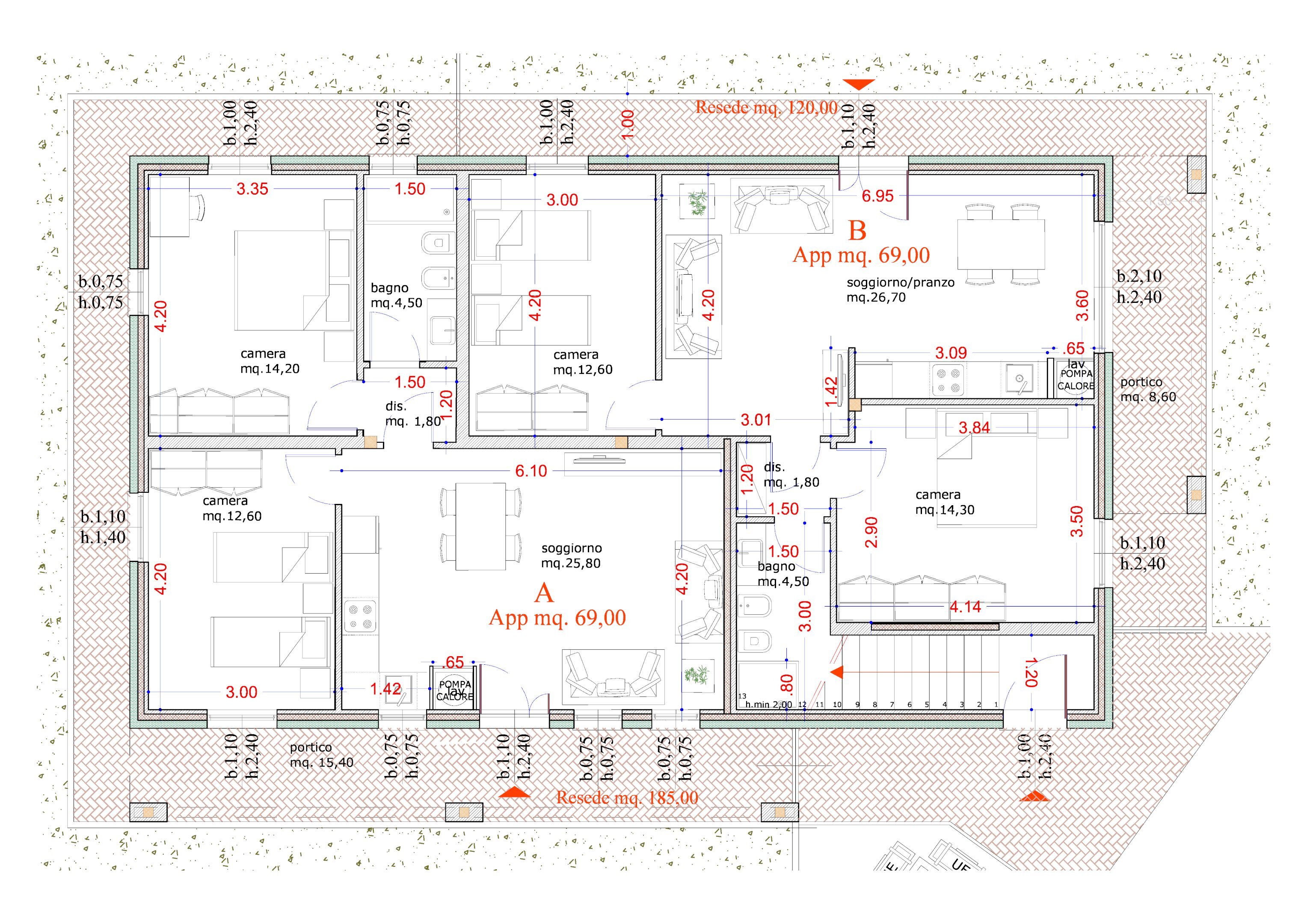 Three-room apartment Montelupo Fiorentino - floor plans 1