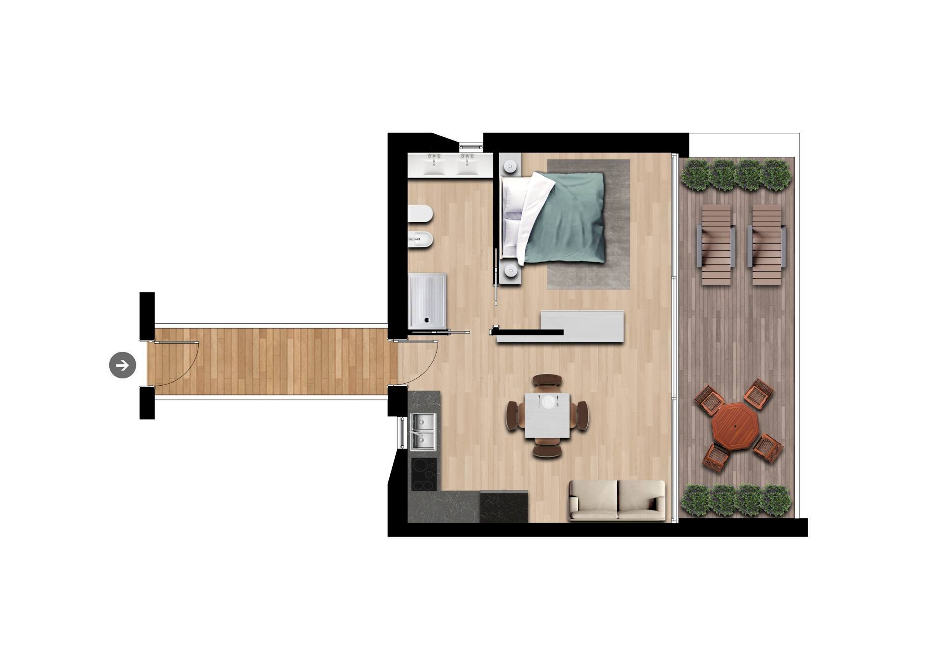 Foto 13 - Bilocale Località Brancolino, Torri del Benaco - planimetria 1