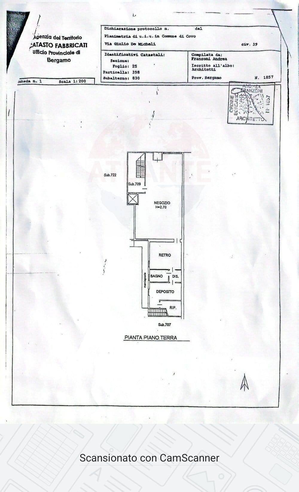 Foto 13 - Attività Commerciale via De Micheli
 
37, Covo - planimetria 1