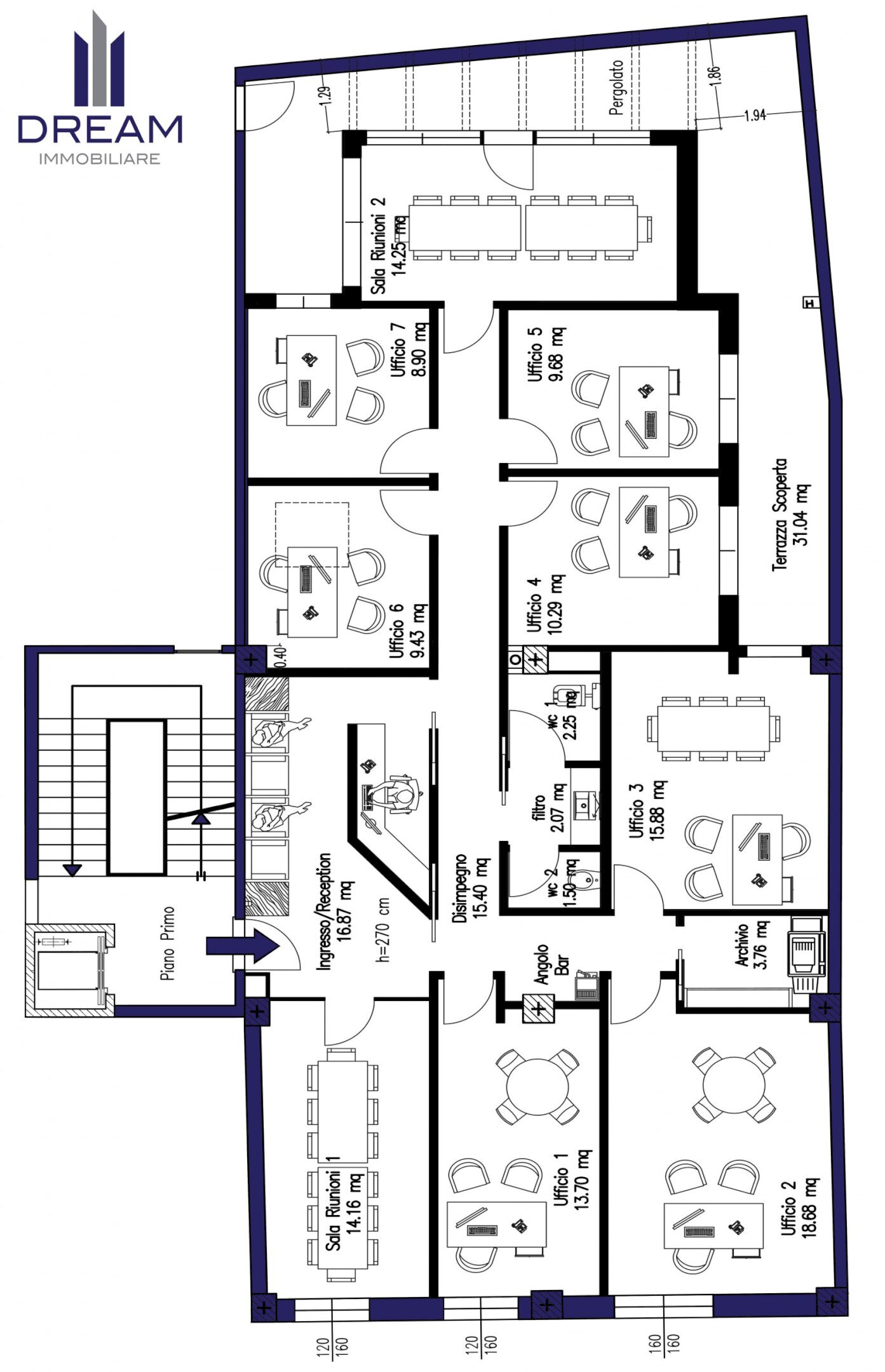 Foto 36 - Ufficio via Francesco Carrara, Cagliari - planimetria 1