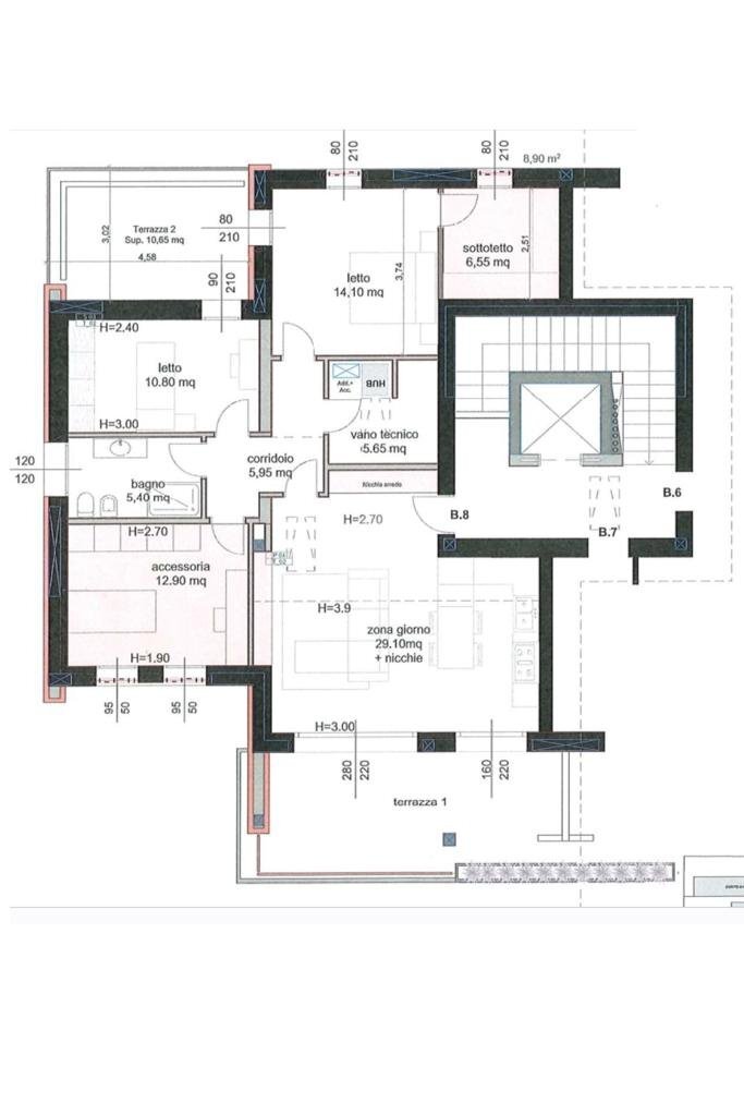 Attico Via Praga, Collecchio - planimetria 1