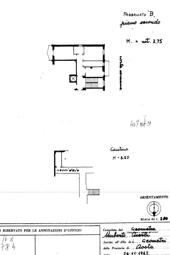Trilocale corso Ivrea, Aosta - planimetria 1