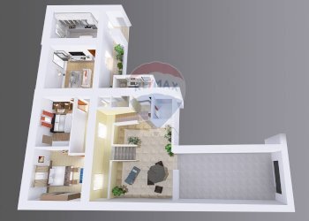 Pianta 3D - Trilocale via P. Brignola
 
8, Caserta - foto 24