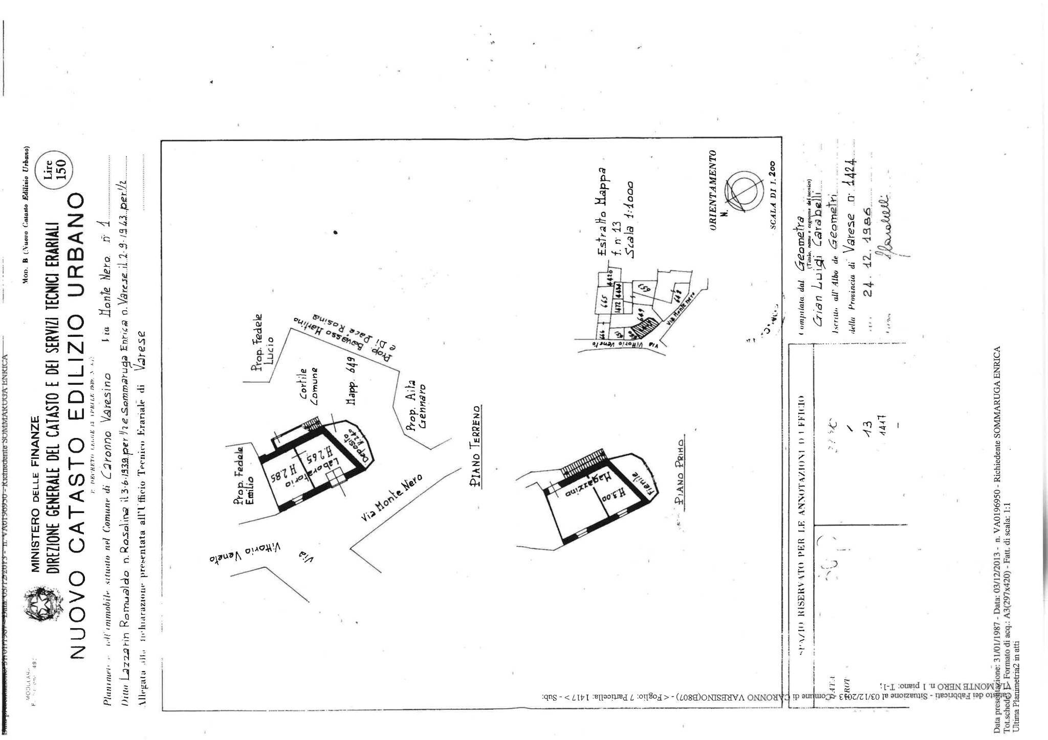 Casa indipendente via Vittorio Veneto, 2, Caronno Varesino - planimetria 1