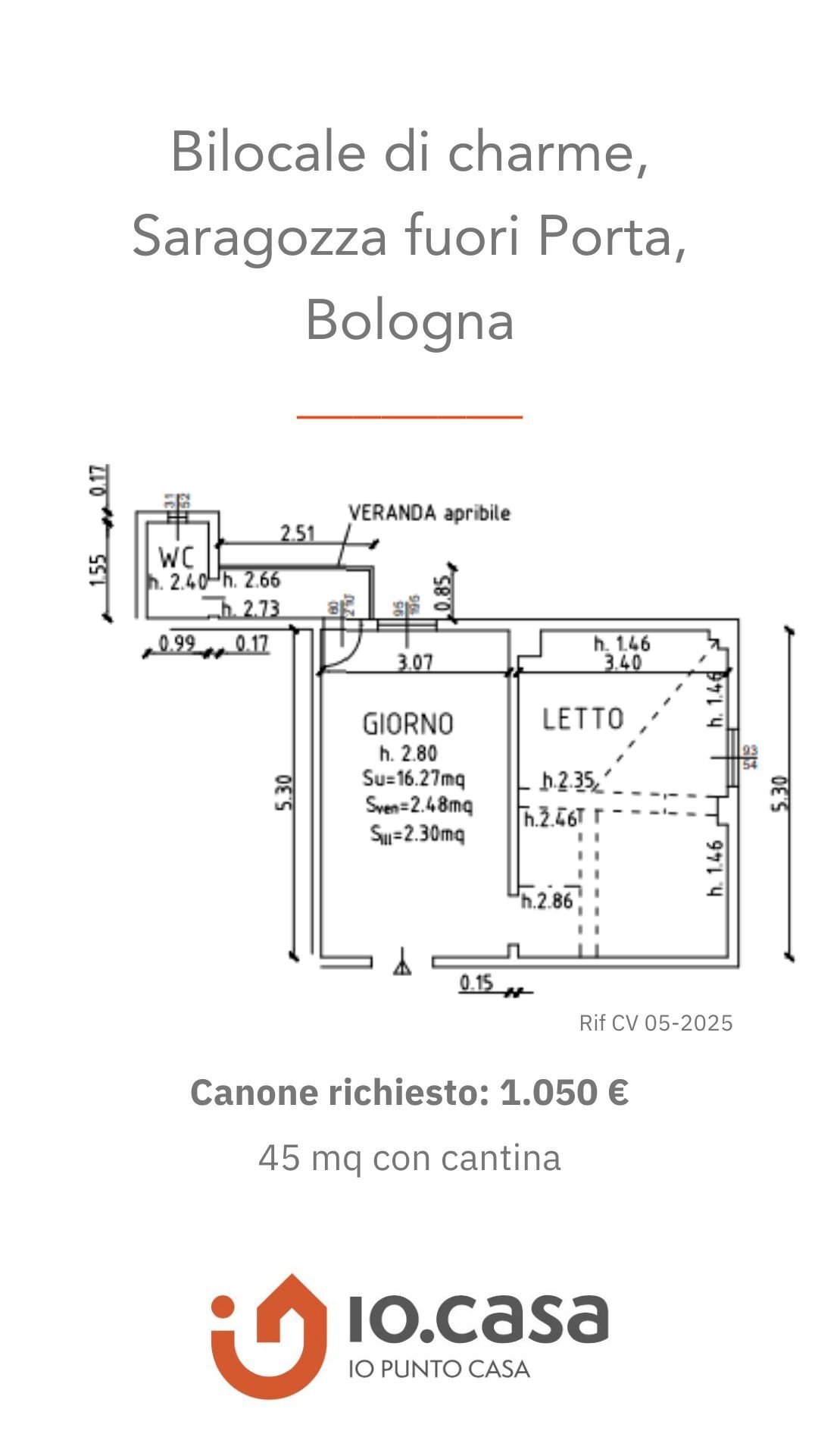Bilocale via turati, 5, Bologna (zona Costa Saragozza) - planimetria 1