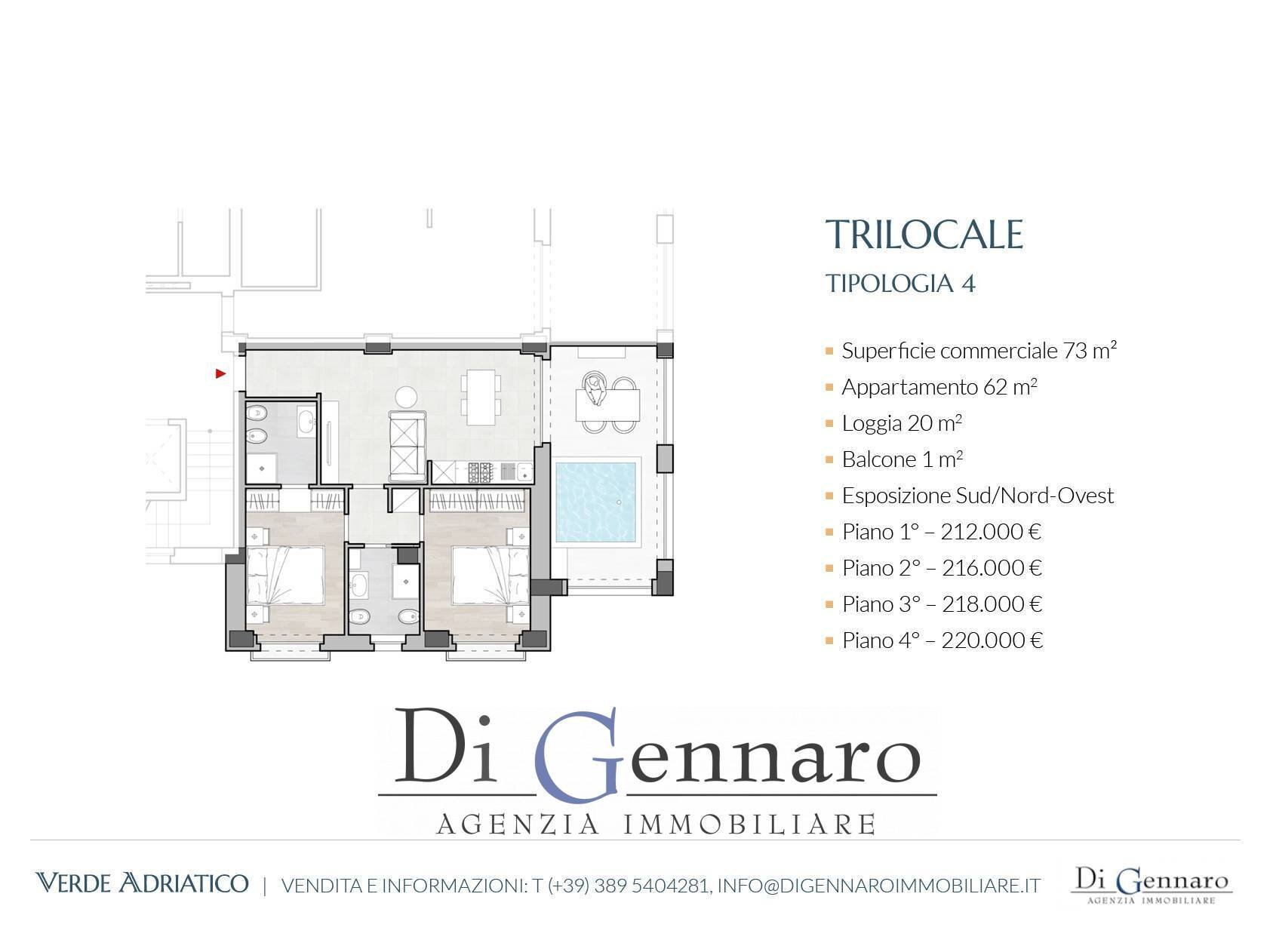 Foto 14 - Three-room apartment via Capri, Alba Adriatica - floor plans 1