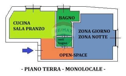 Pianta 2D - One-room apartment via viganò, Como - floor plans 1