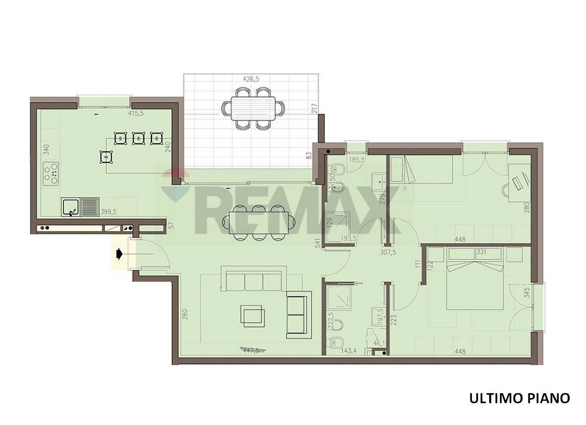 Pianta 2D - Three-room apartment via roma, Colverde - floor plans 1