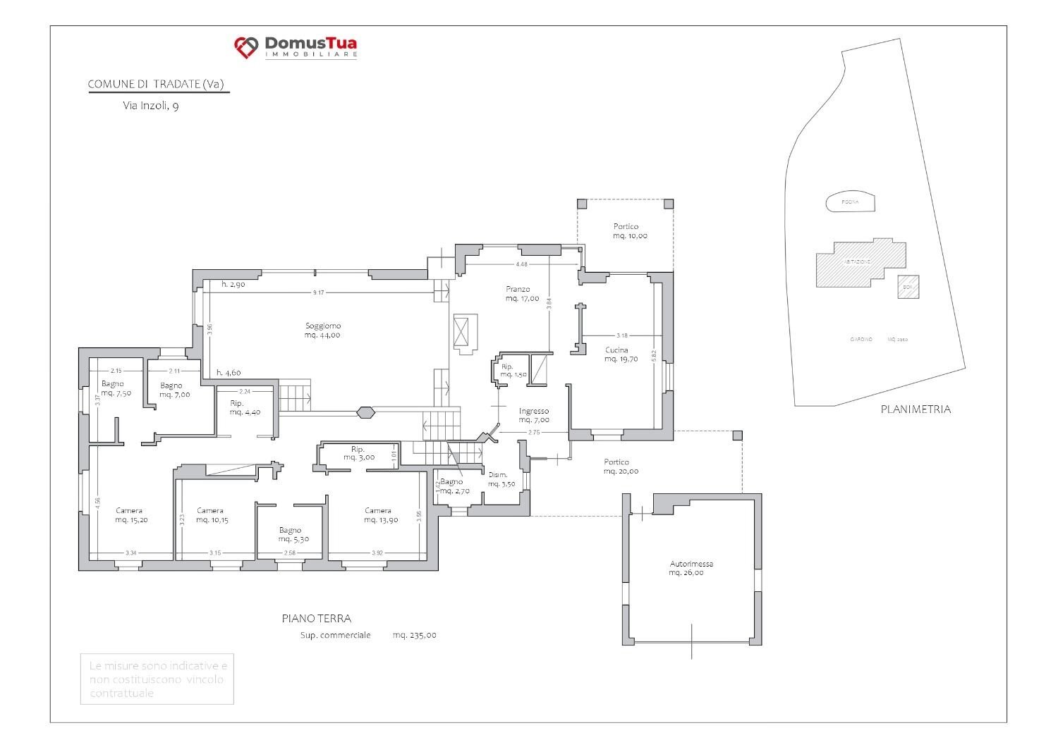 Villa via Francesco Inzoli, 9, Tradate - planimetria 1