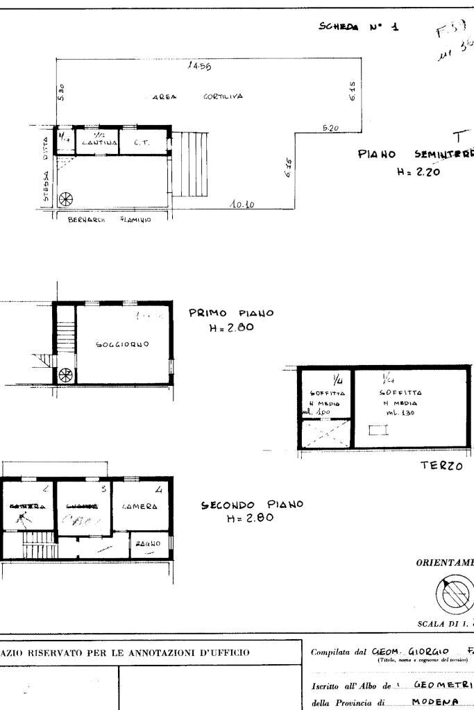 Porzione di casa Via Cimitero, Castelfranco Emilia - planimetria 1