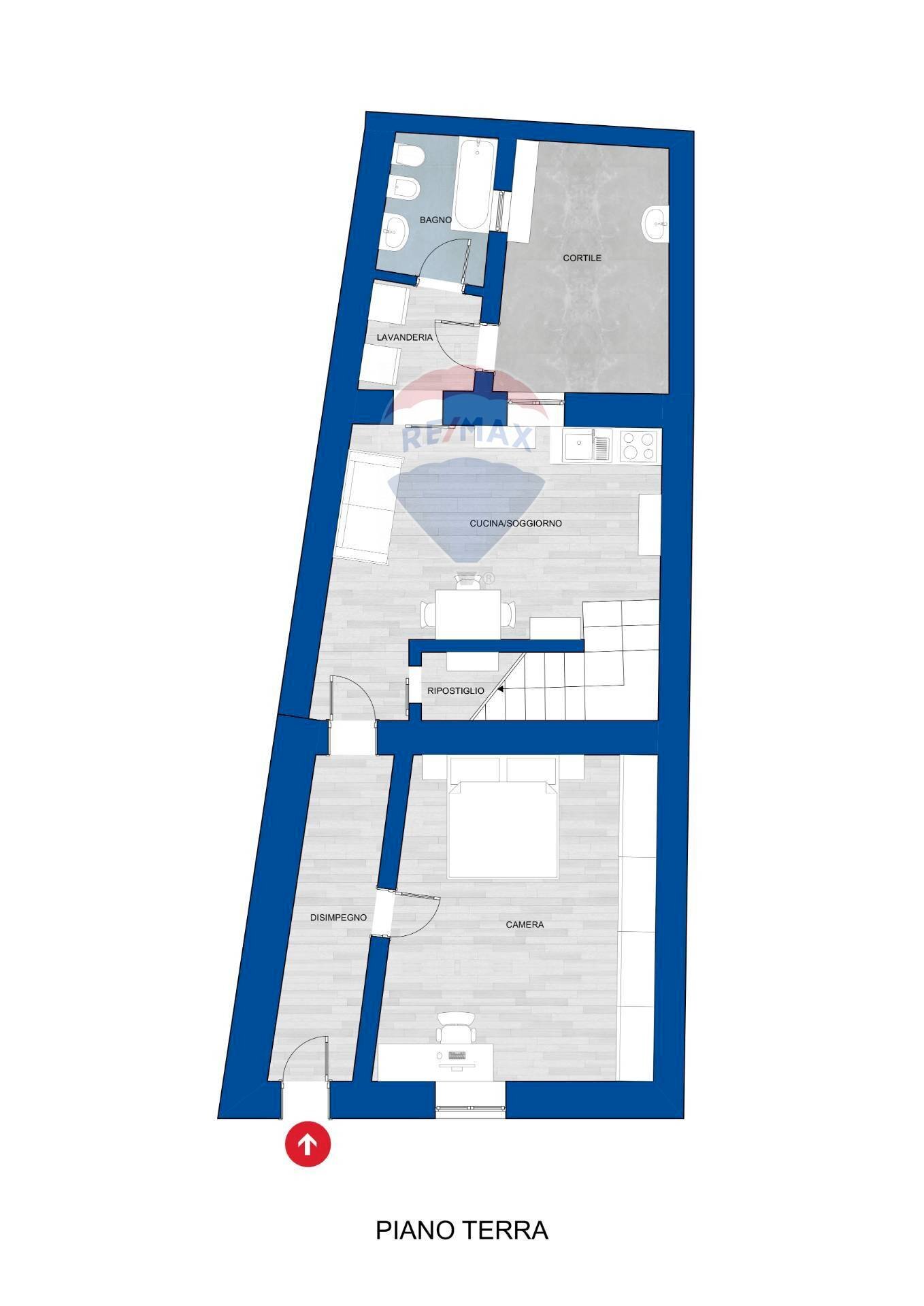Pianta 2D - Quadrilocale Via Alessandro Volta
 
22, Usini - planimetria 1