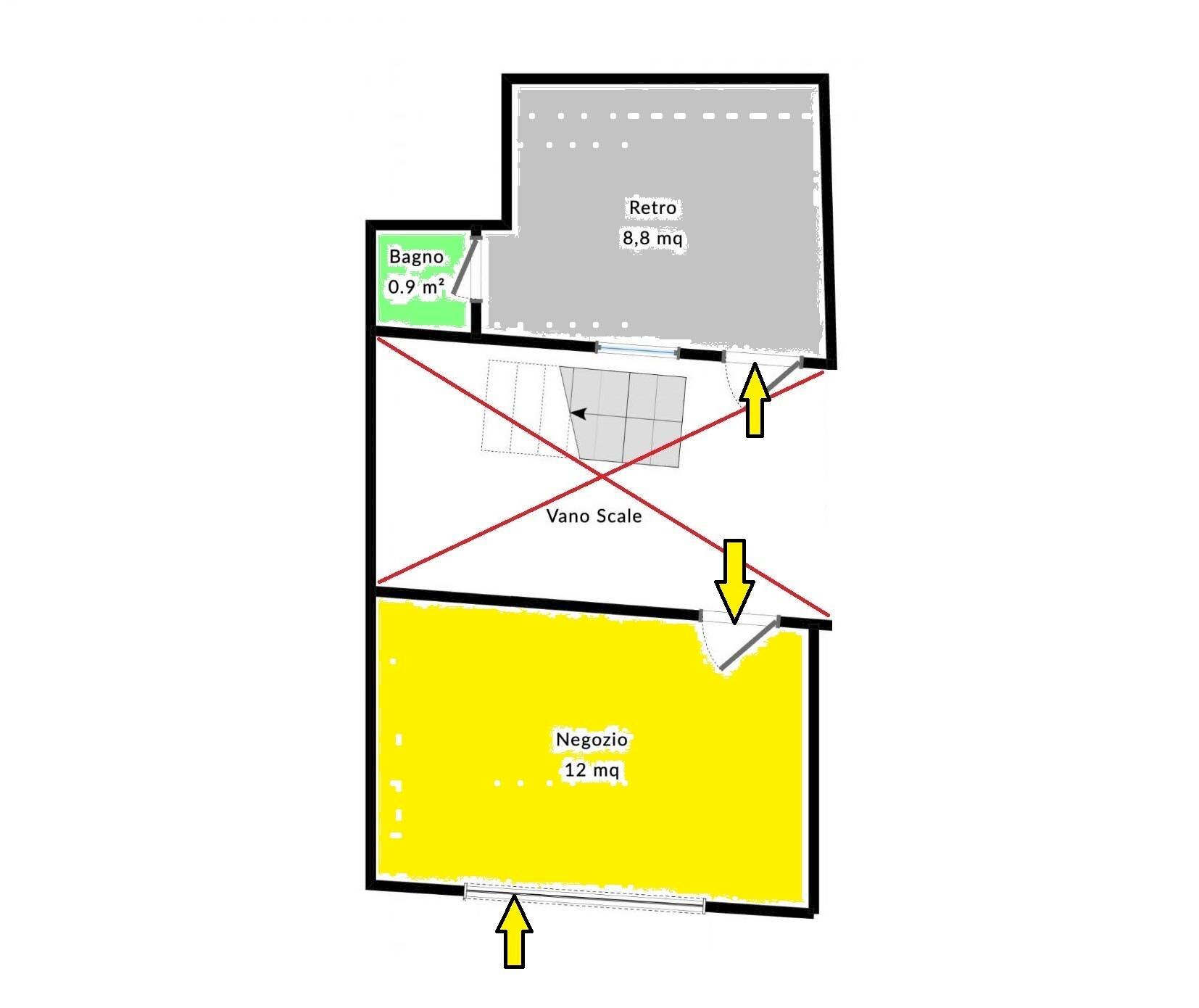 Negozio Bologna (zona Irnerio) - planimetria 1