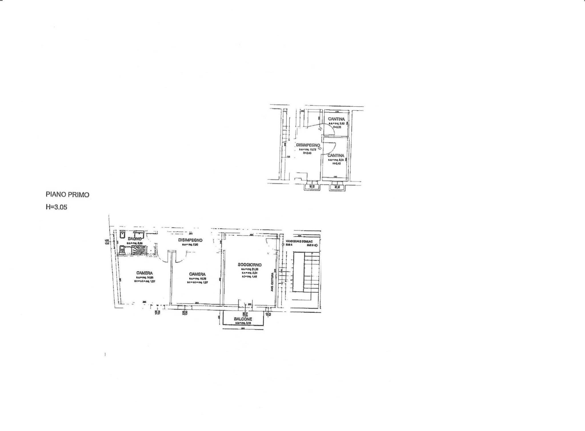 Trilocale via Agucchi, Bologna - planimetria 1