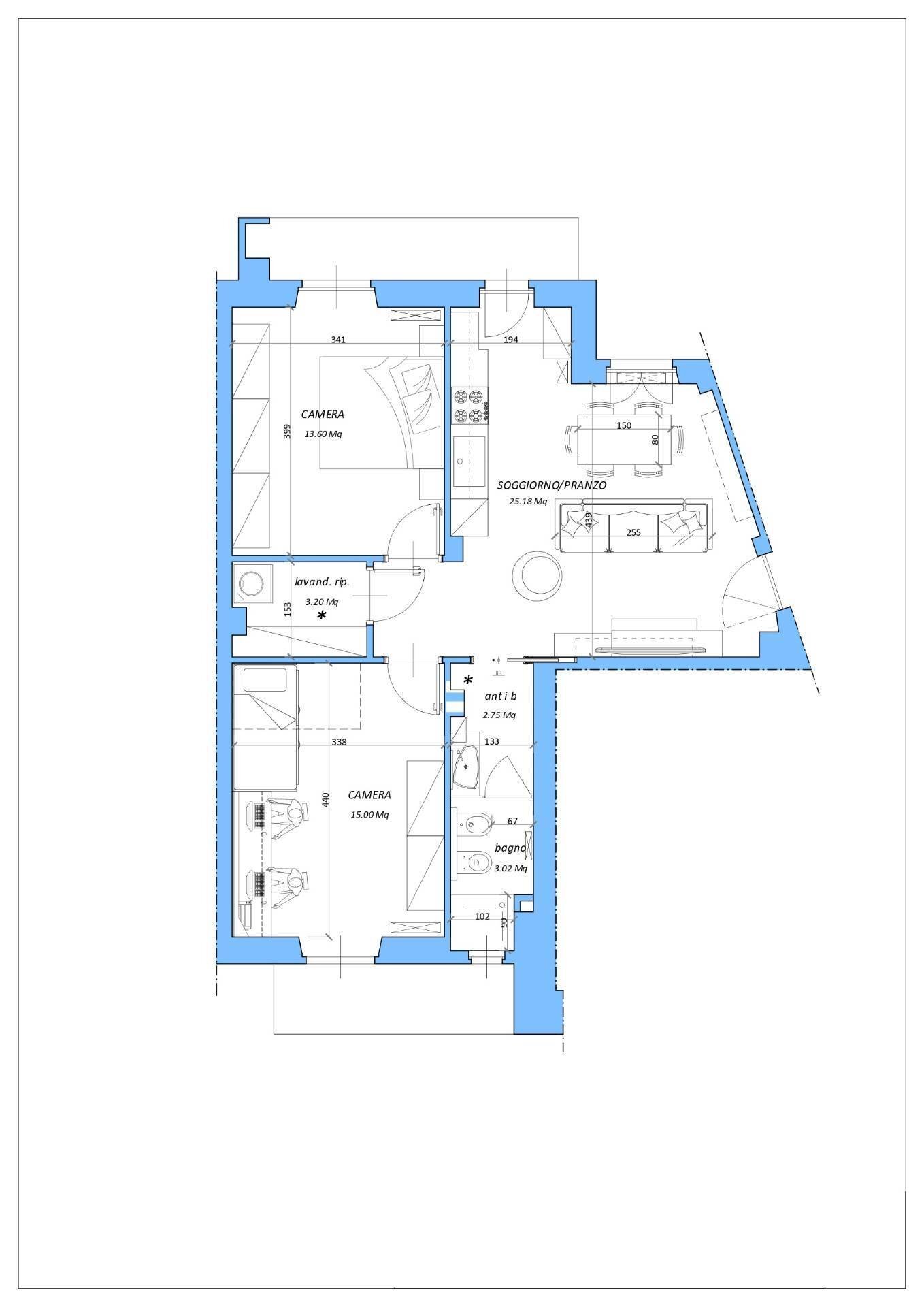 Foto 33 - Three-room apartment Corso Sebastopoli
 
210, Torino - floor plans 1