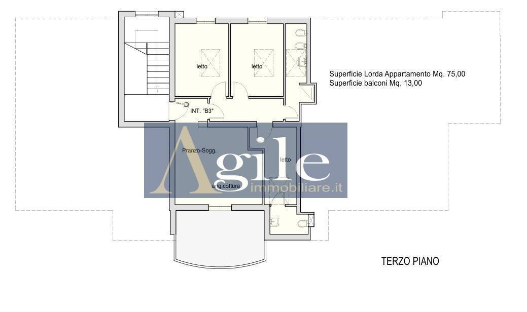 Foto 1 - Quadrilocale via admondo de amicis, Tortoreto - planimetria 1