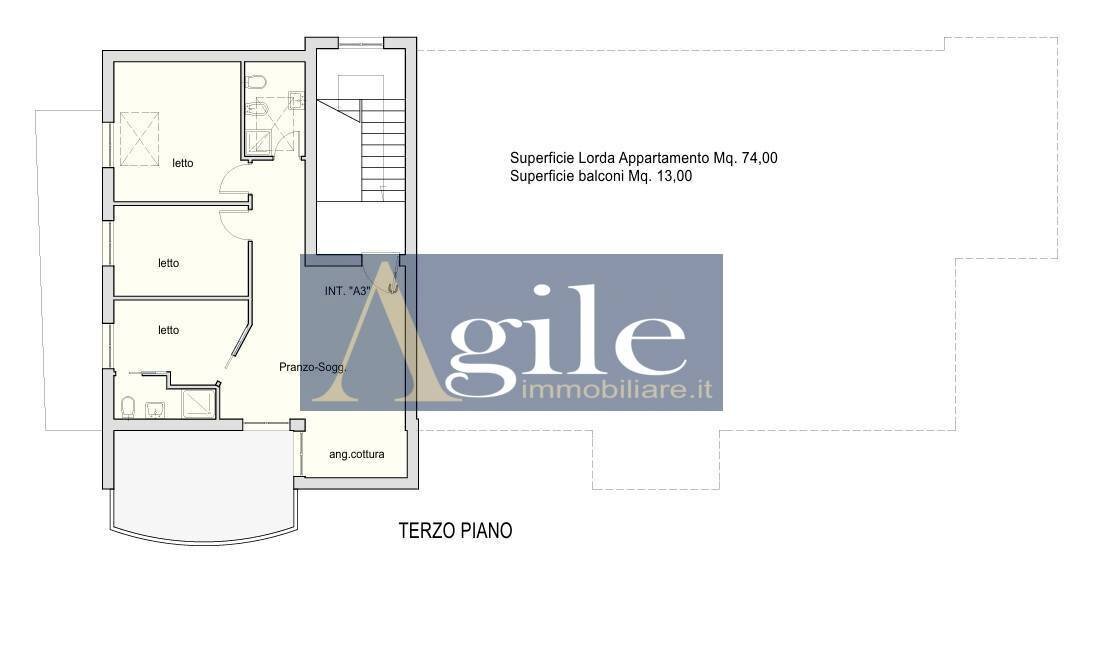 Foto 1 - Quadrilocale via admondo de amicis, Tortoreto - planimetria 1