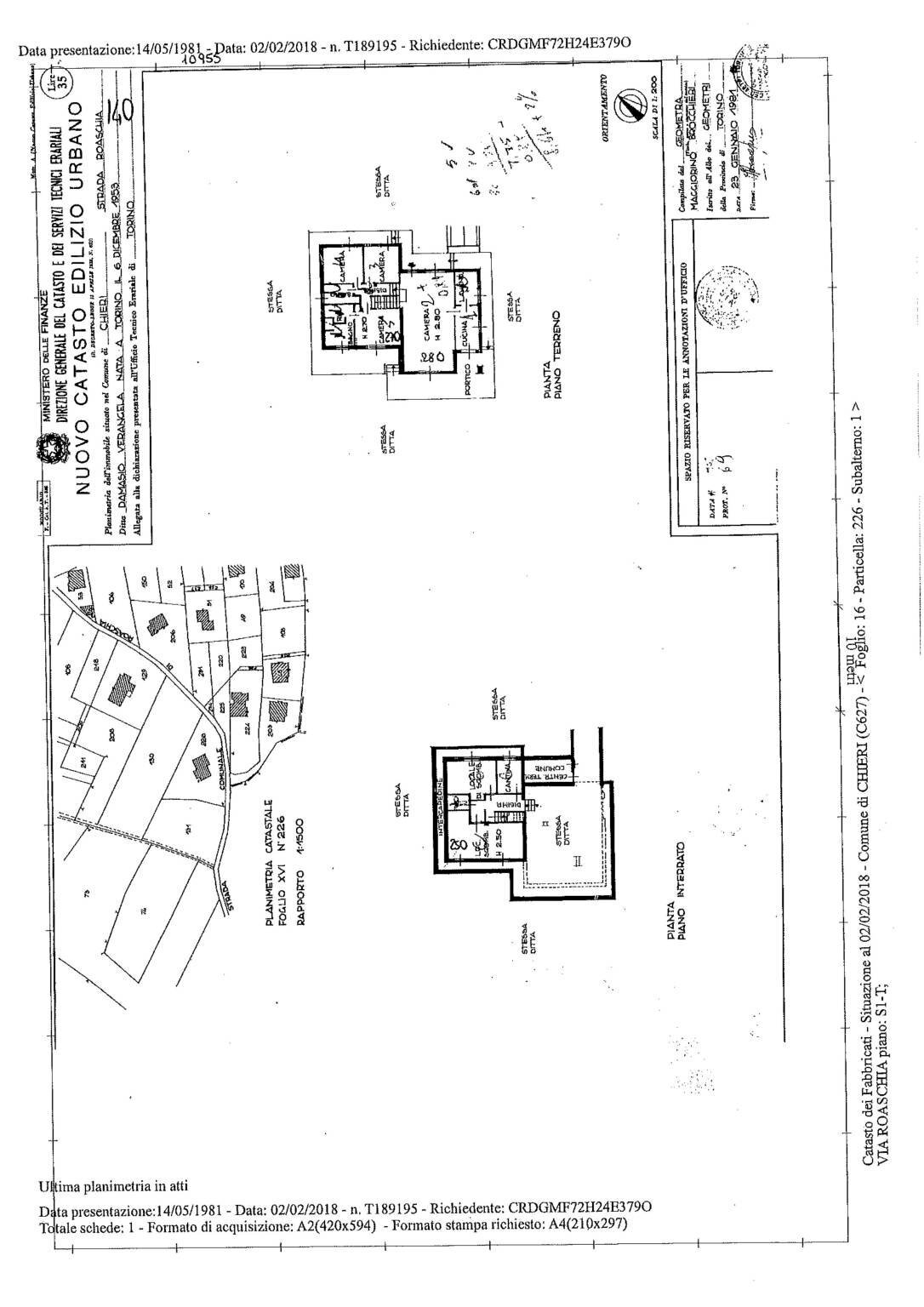 Appartamento strada Roaschia, 155, Chieri - planimetria 1