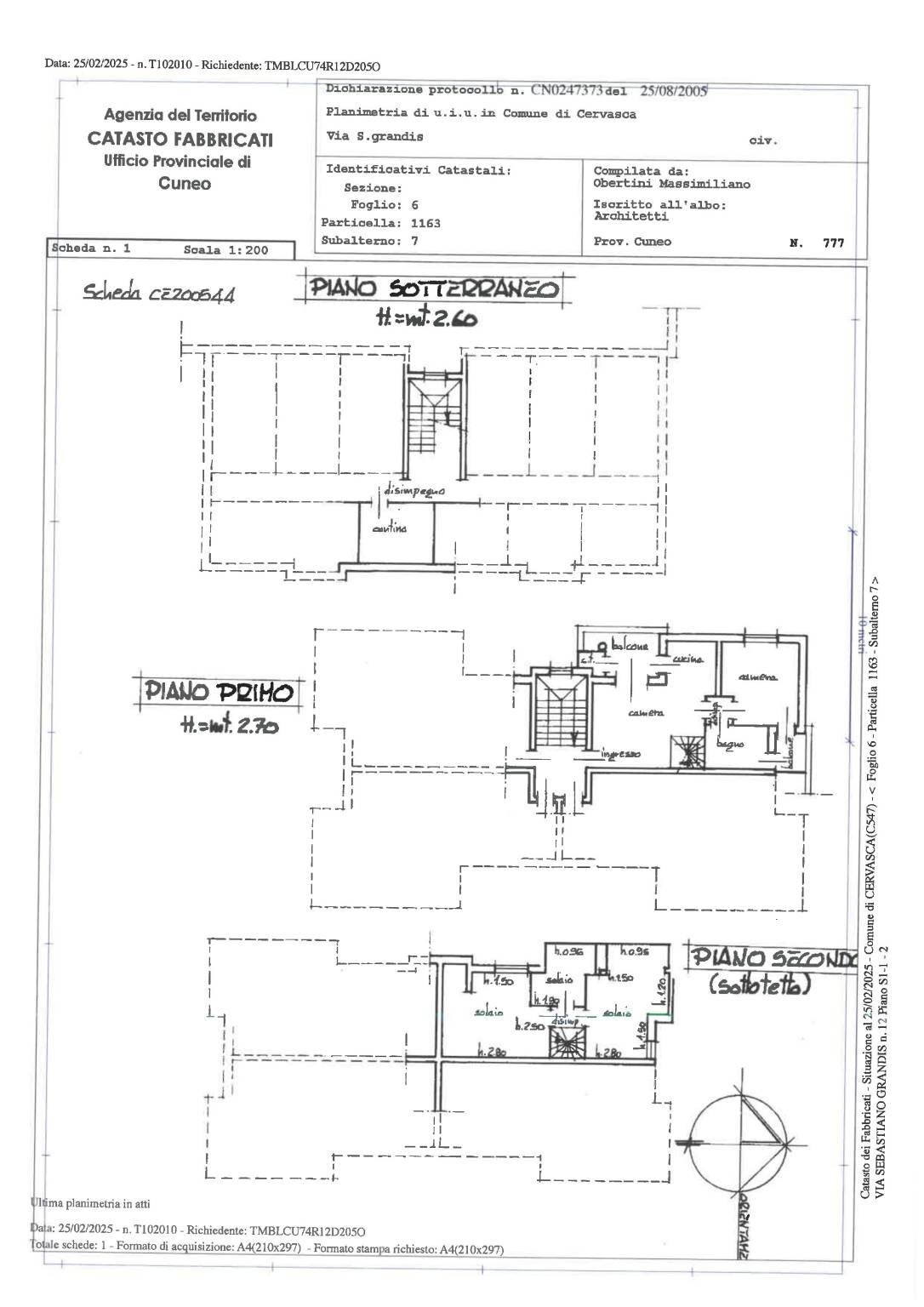 Quadrilocale via Sebastiano Grandis, Cervasca - planimetria 1