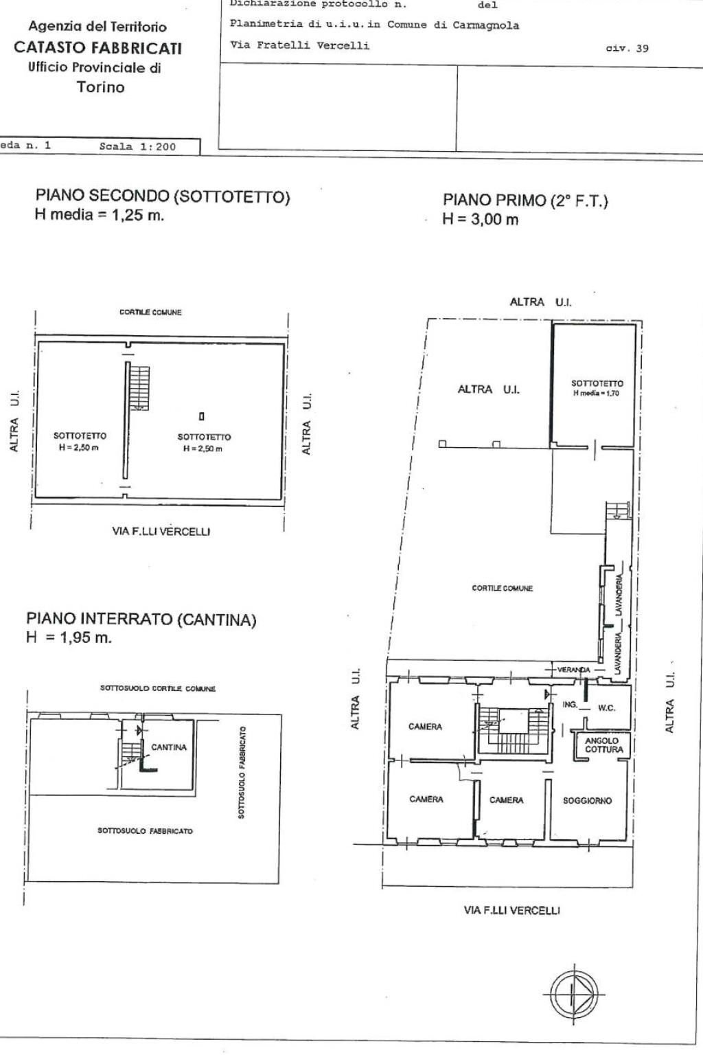 Appartamento via Fratelli Vercelli, 39, Carmagnola - planimetria 1