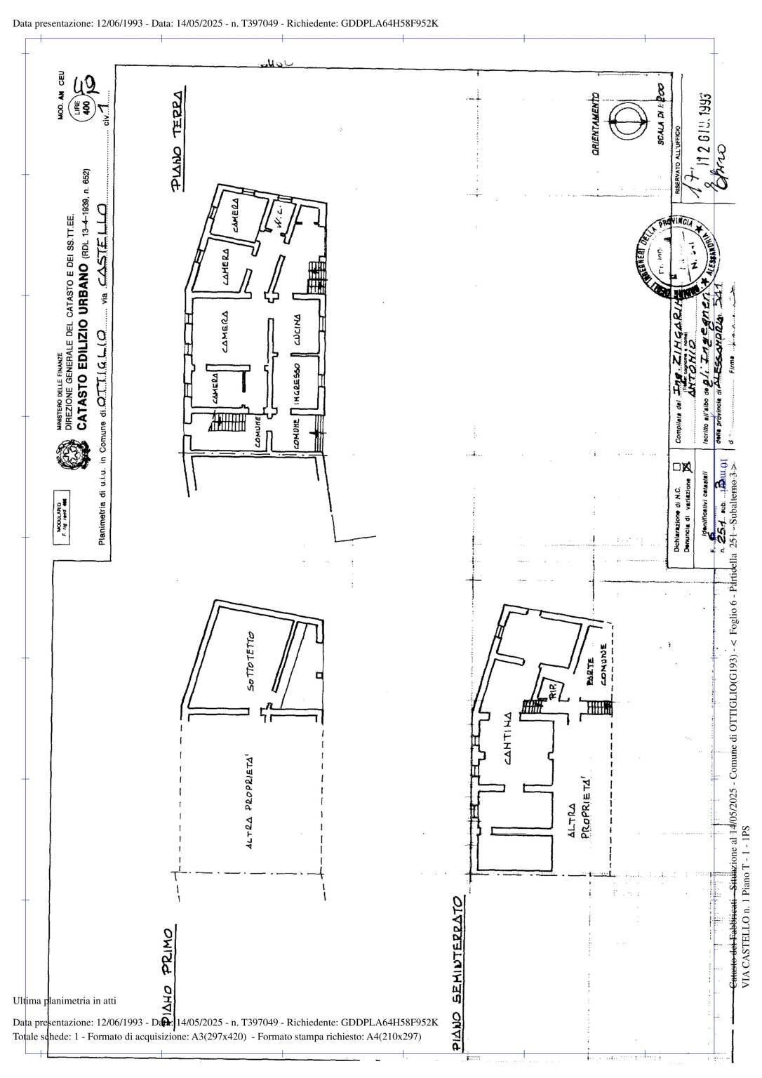 Villa via Castello, Ottiglio - floor plans 1
