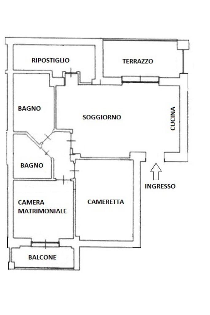 Three-room apartment Via Pietro Gobetti, Paderno Dugnano - floor plans 1