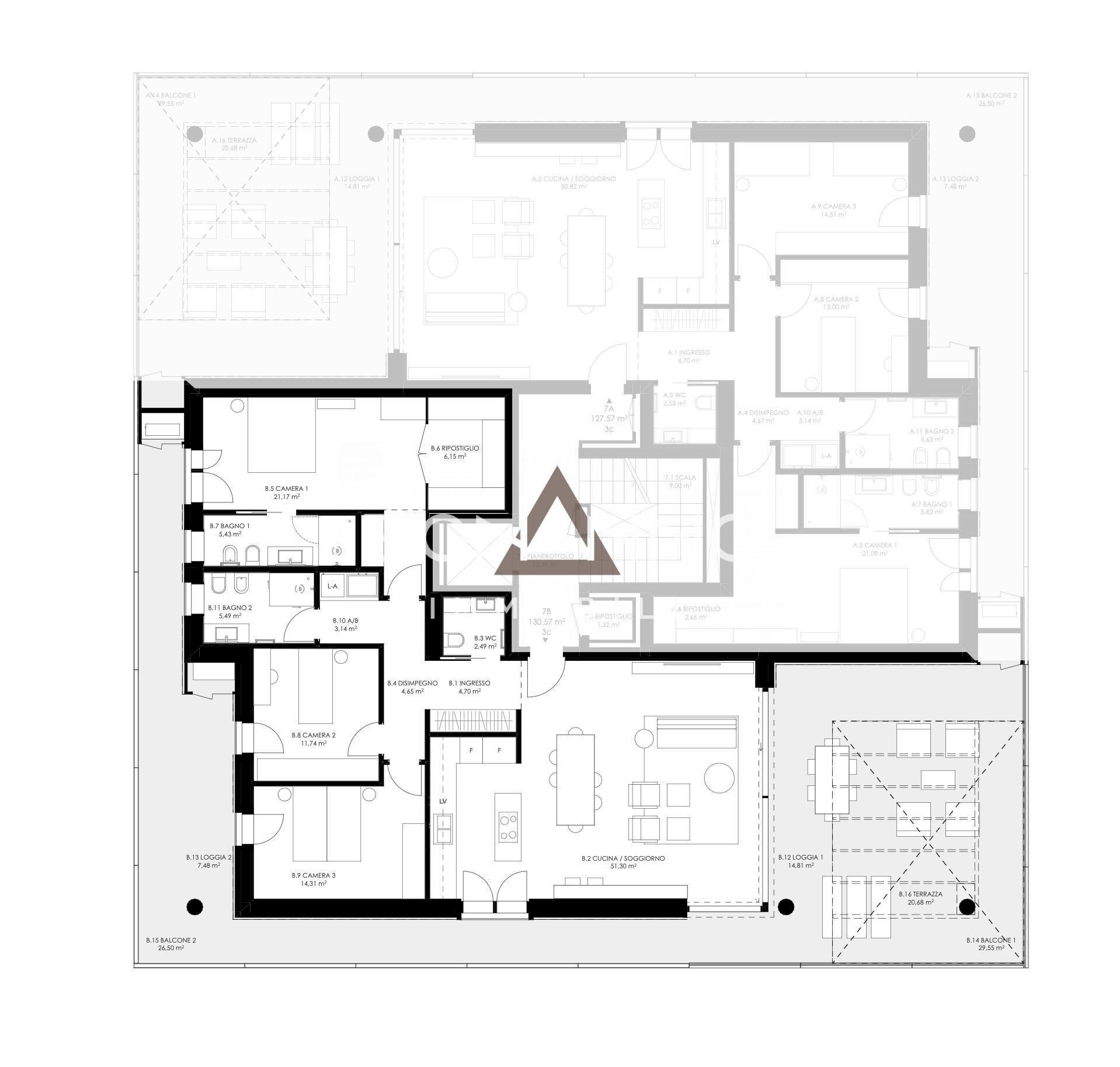 Foto 21 - Four-room apartment VIALE EUROPA, Castelfranco Veneto - floor plans 1