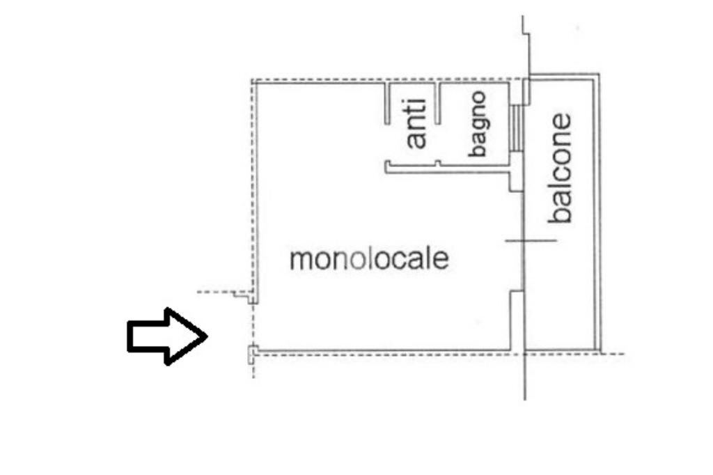 One-room apartment Via Monsignor V. Gandolfi, Castello d'Argile - floor plans 1