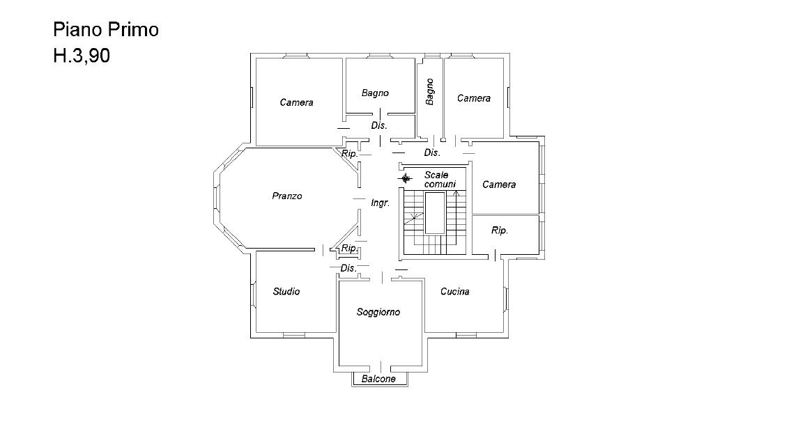 Appartamento Bologna (zona Castiglione) - planimetria 1