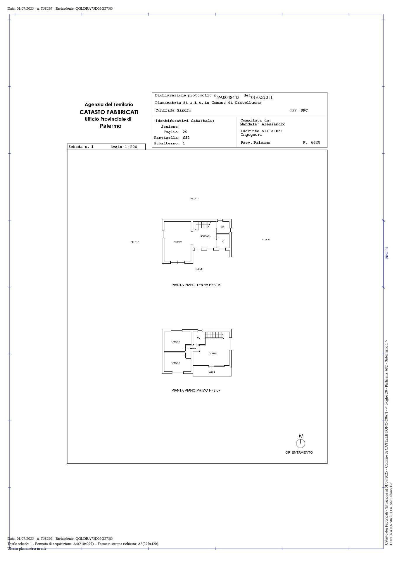 Foto 34 - Quadrilocale c.da Panarello
 
snc, Castelbuono - planimetria 1